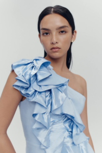 Aje Adelia Ruffle Midi Dress - Sky Blue photo 3