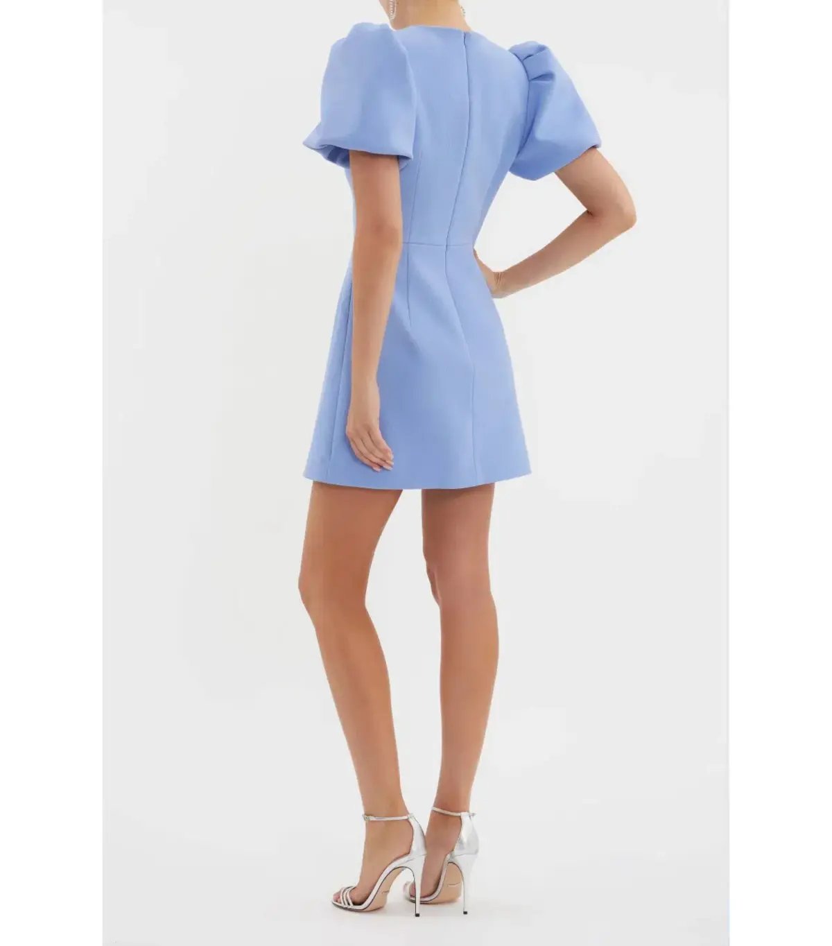 Rebecca Valliance Juliana Puff Sleeve Mini Dress Blue Size AU 12 photo 5