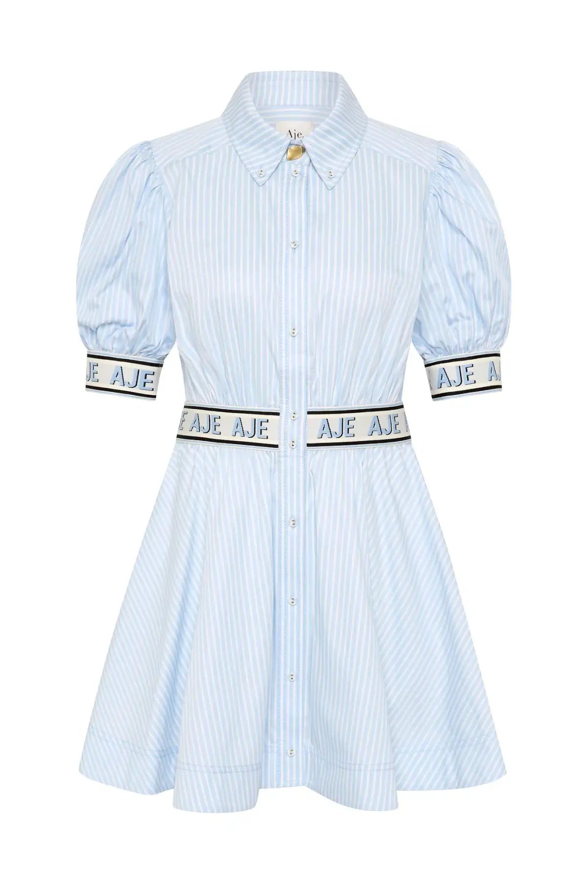 Aje Harling Logo Mini Dress in  Muted Sky Size AU 8 photo 5