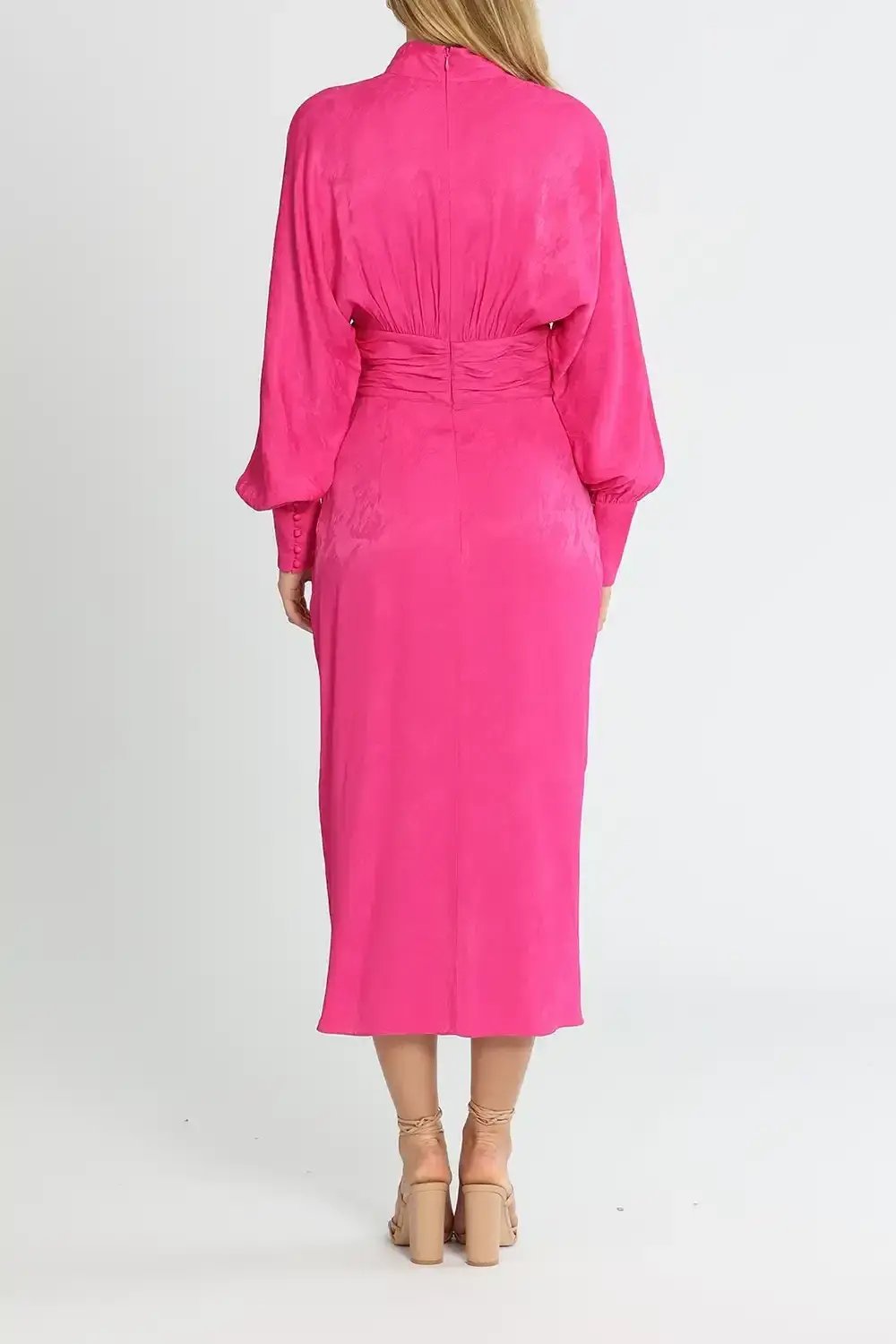 Rebecca Vallance Theresa Midi Dress Fuschia Pink Size AU 14 photo 3
