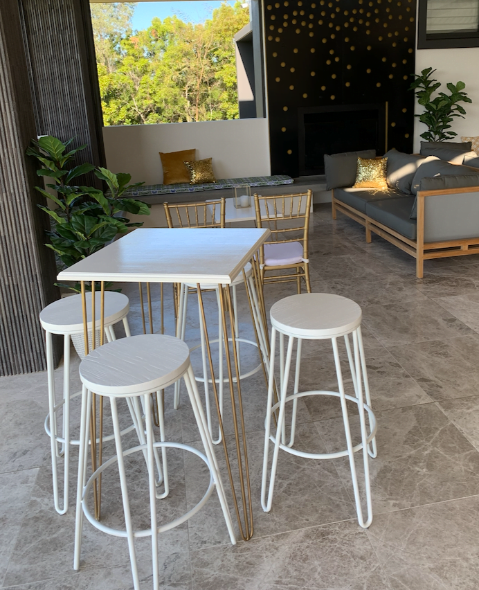 White Hairpin Stools photo 4