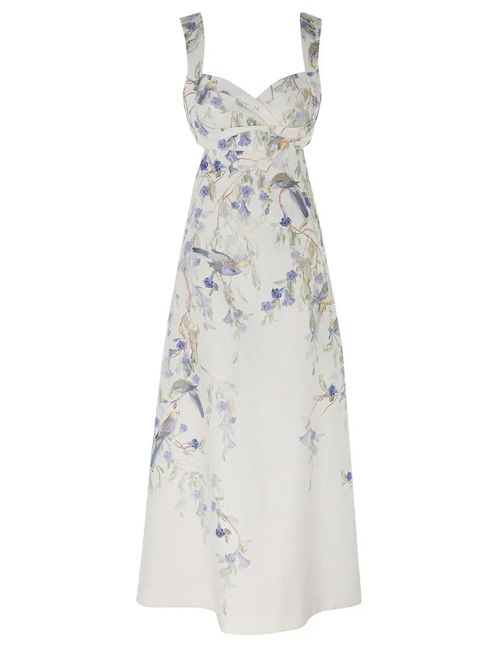 Zimmermann Natura Midi Dress Blue Birds Size 1 / AU 10 photo 3