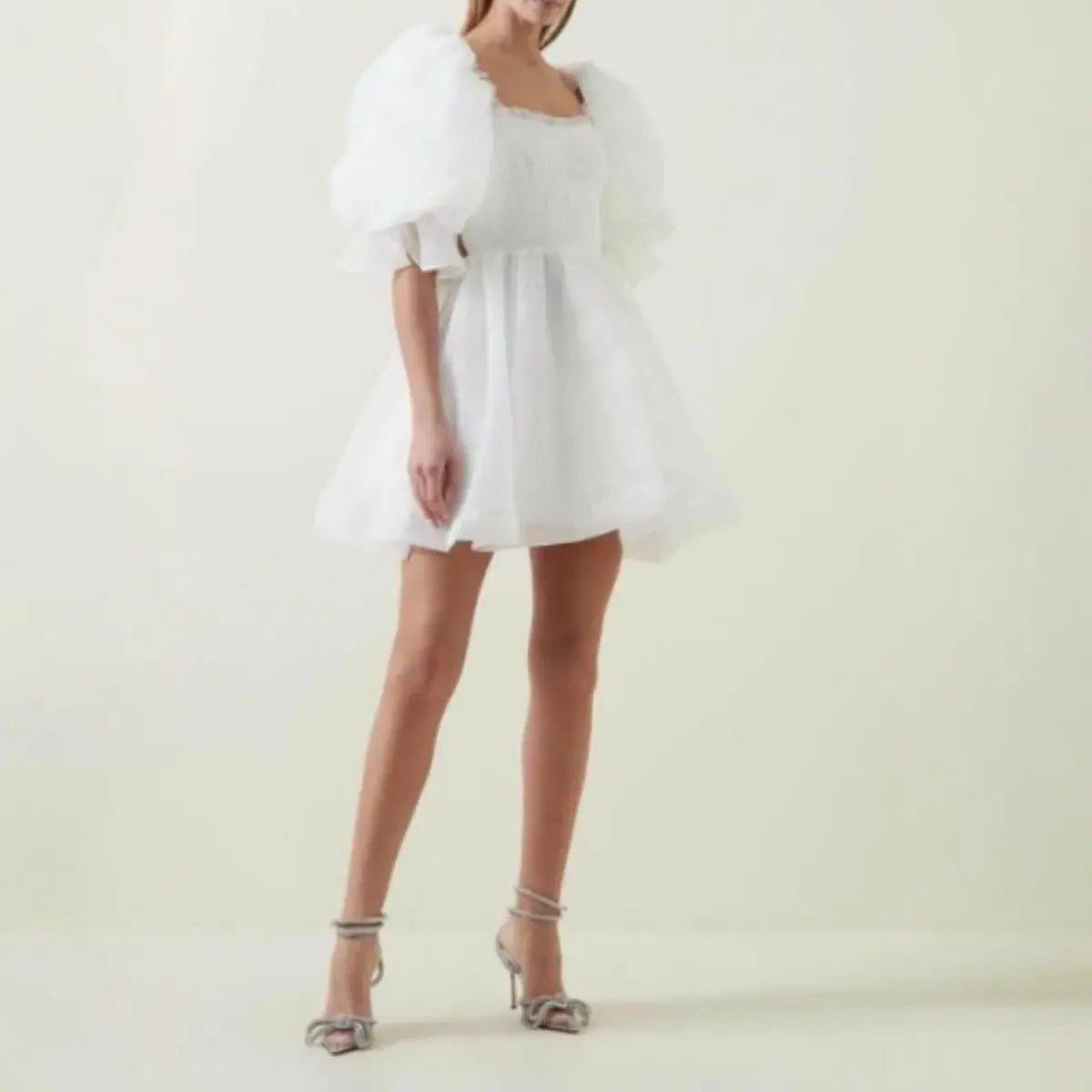 AJE Astrid Tie Back Mini Dress Ivory White Size AU 6 photo 3