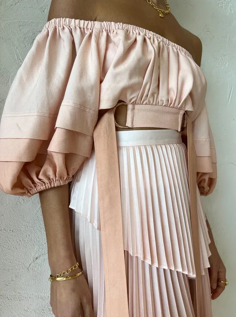 Acler Barnard Top & Skirt Set Blush Size 10 photo 4