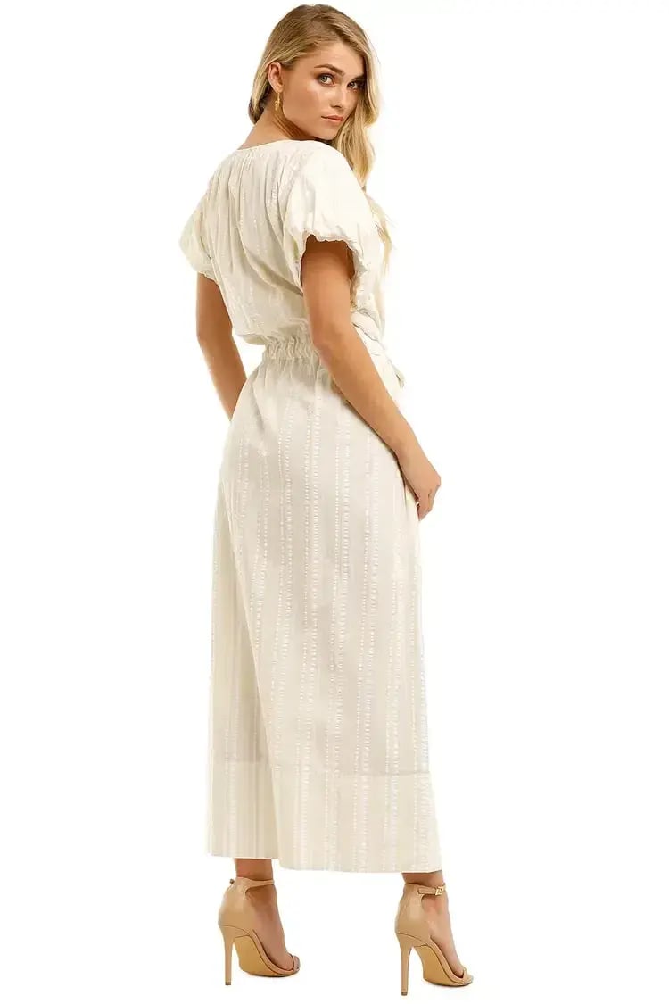 Lee Mathews Elka Puff Dress in Beige Size AU 10 photo 3