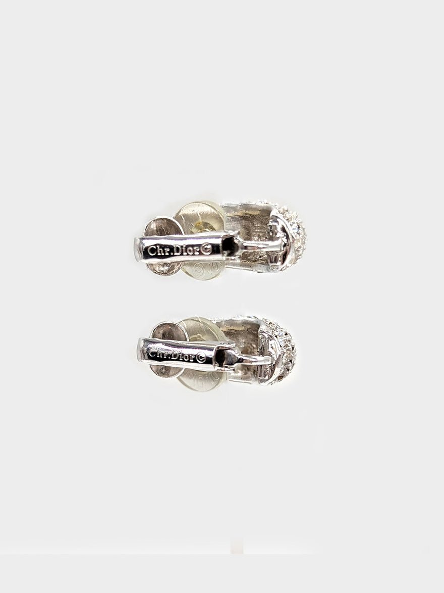Dior Vintage Swarovski Silver Crystal Earrings photo 3