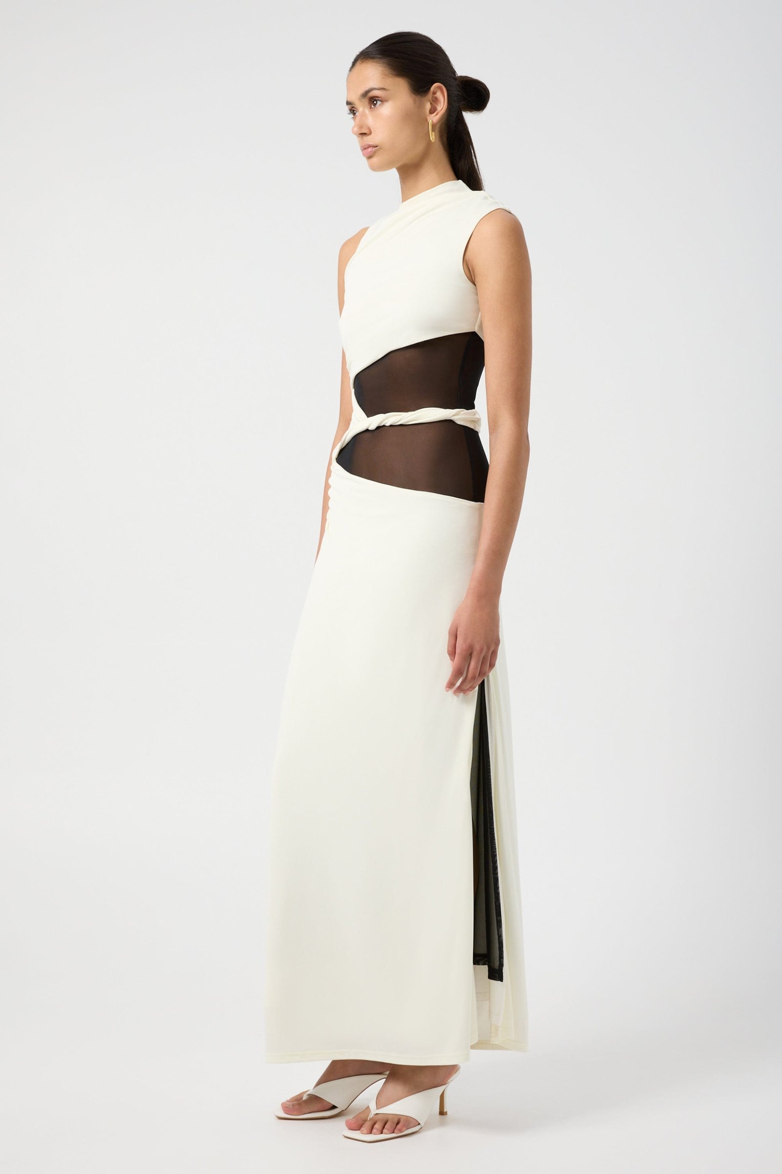 THIRD FORM INTERWEAVE DRAPE MAXI DRESS - CREAM & BLACK photo 5