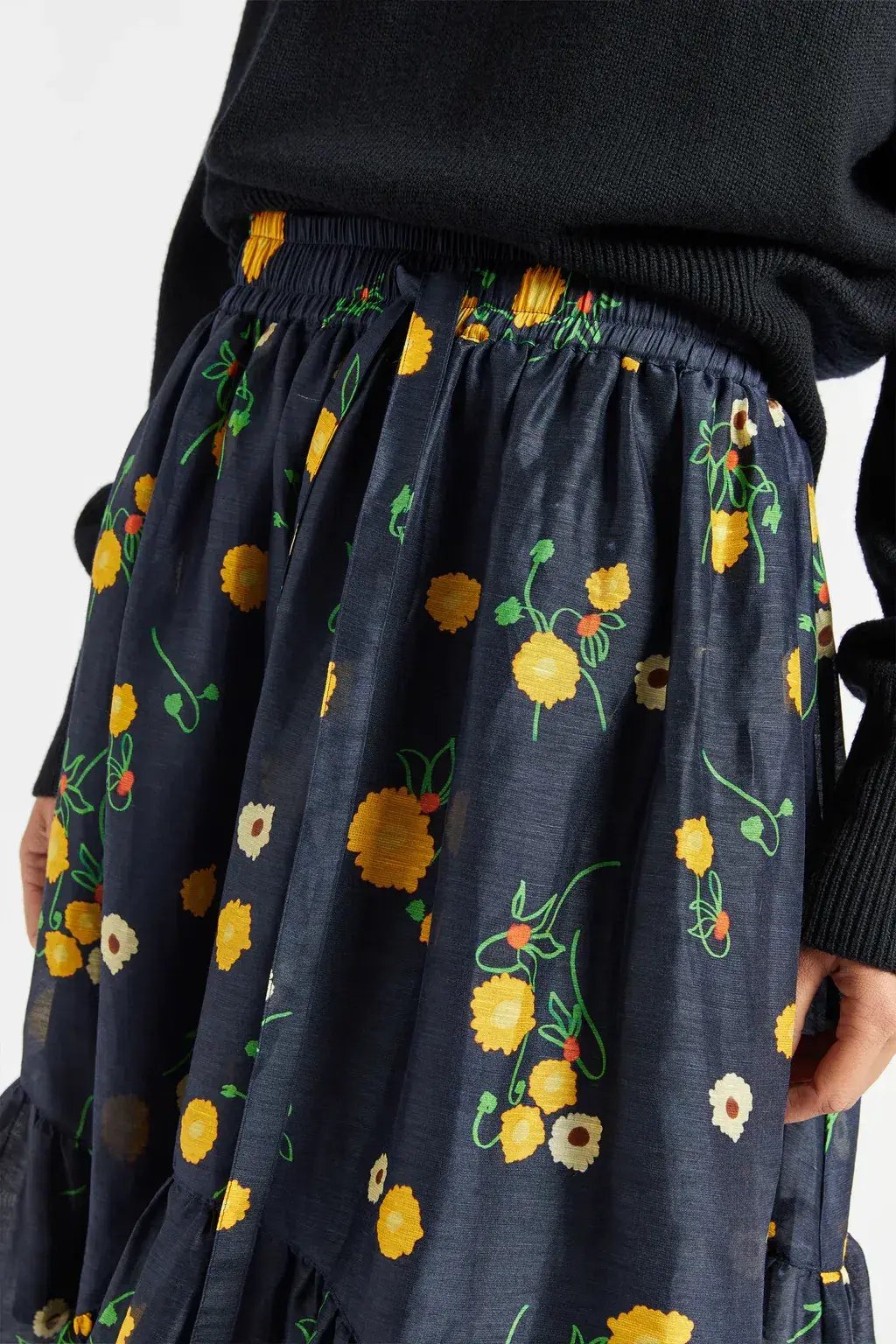 Lee Mathews Ketty Maxi Skirt in Navy Floral Size 1/Au 8 photo 3
