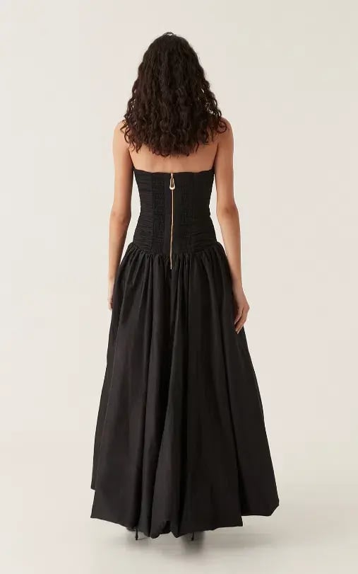 Aje Violette Bubble Hem Maxi Dress Black Size 8 photo 5