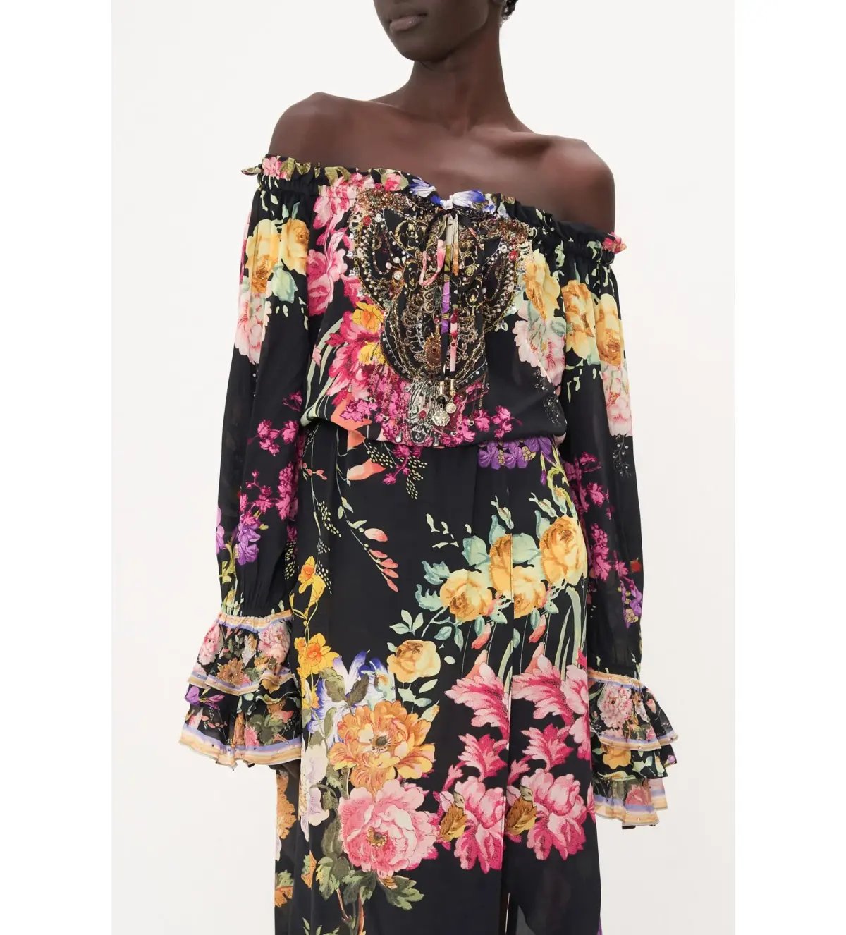 Camilla Drop Shoulder Split Maxi Dress Libertine Lady Size 16 photo 2