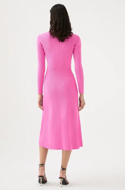 Aje Crescent Knit Midi Dress in Protea Pink Size 8 photo 3