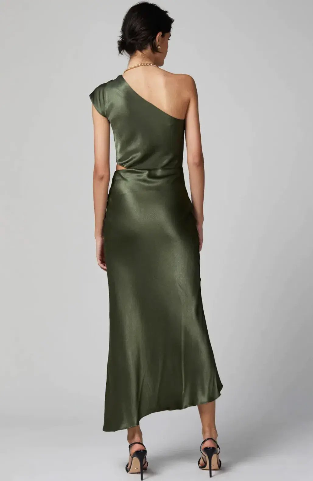 Bec & Bridge Delphine Asym Midi Dress Fern Green Size 10 photo 6