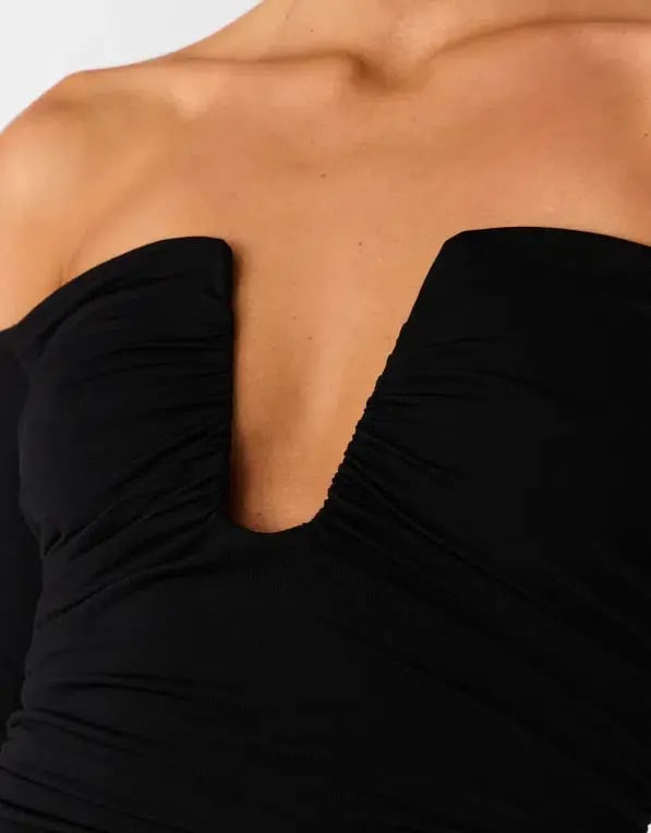 Misha Raelynn Matte Slinky Midi Dress Black Size 10/M photo 5