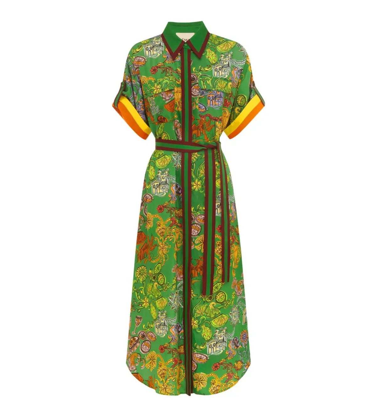 Alemais Fiesta Shirt Dress Green Size 10 photo 2
