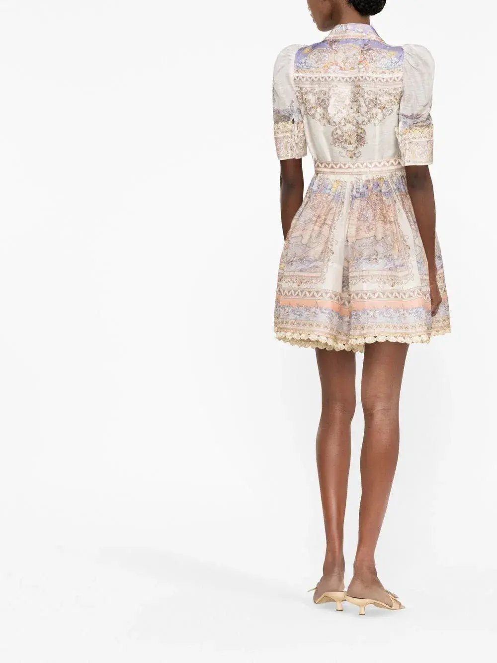 Zimmermann High Tide Mini Shirt Dress Odyssey Print Size 0 / Au 8 photo 4
