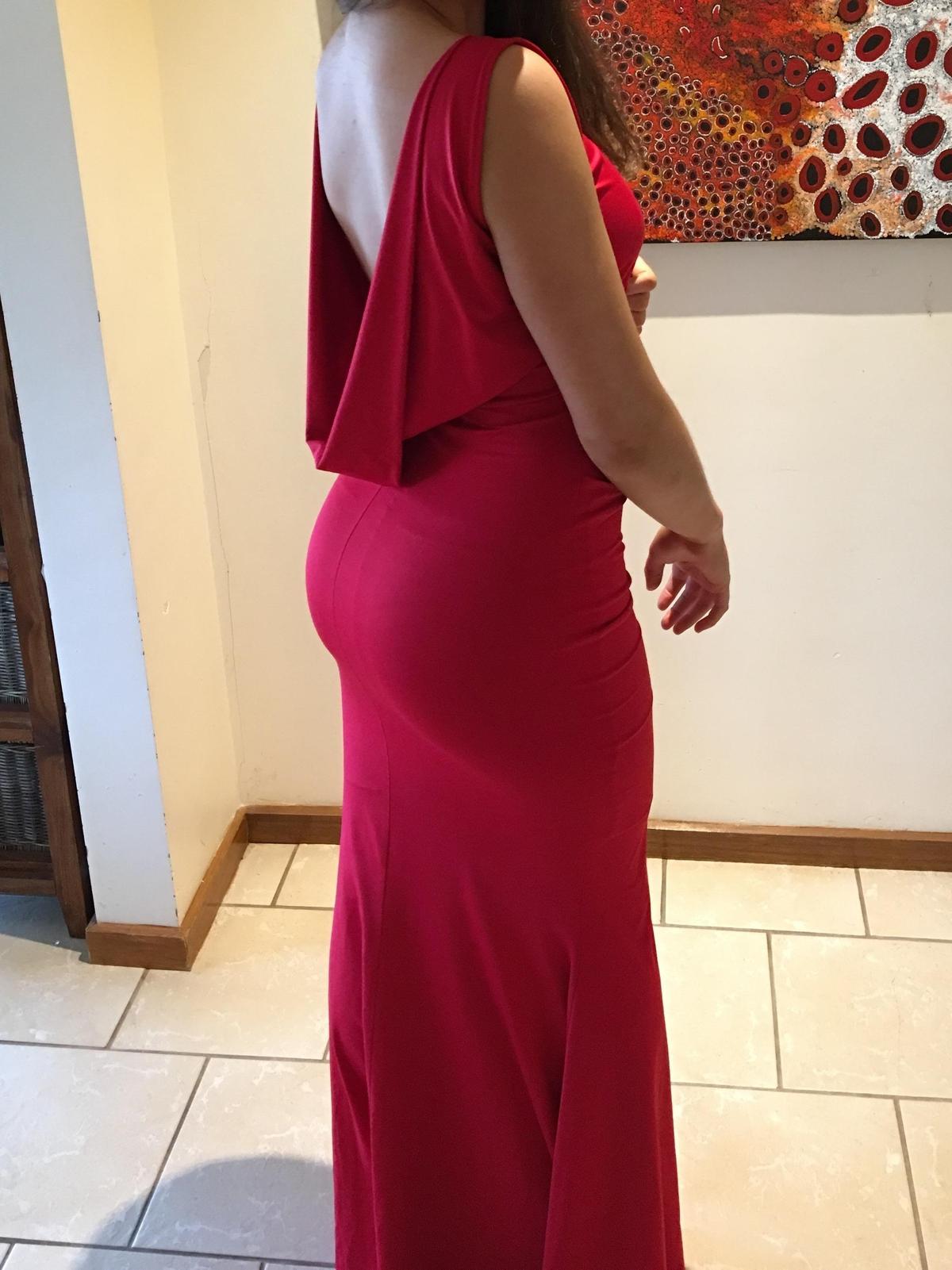 Zachary The Label Cowl Back Gown in Red Size 10 photo 2