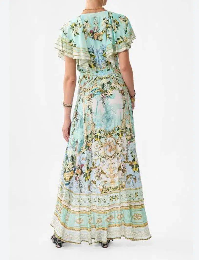 Camilla Frill Sleeve Long Dress Venus On A Vespa Size S (10) photo 2
