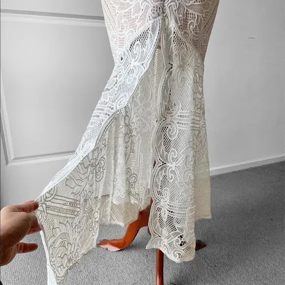 Sheike Lunar Lace Maxi Dress Ivory Size 12 photo 5