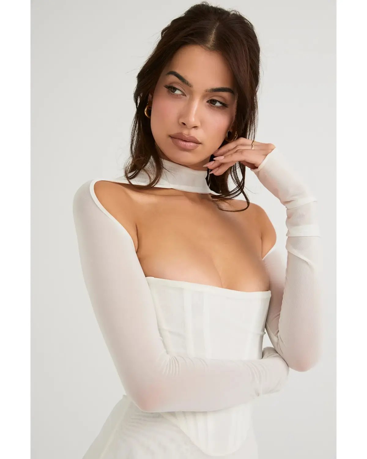 House of CB Milarose Midi Dress White Size AU 8 photo 3