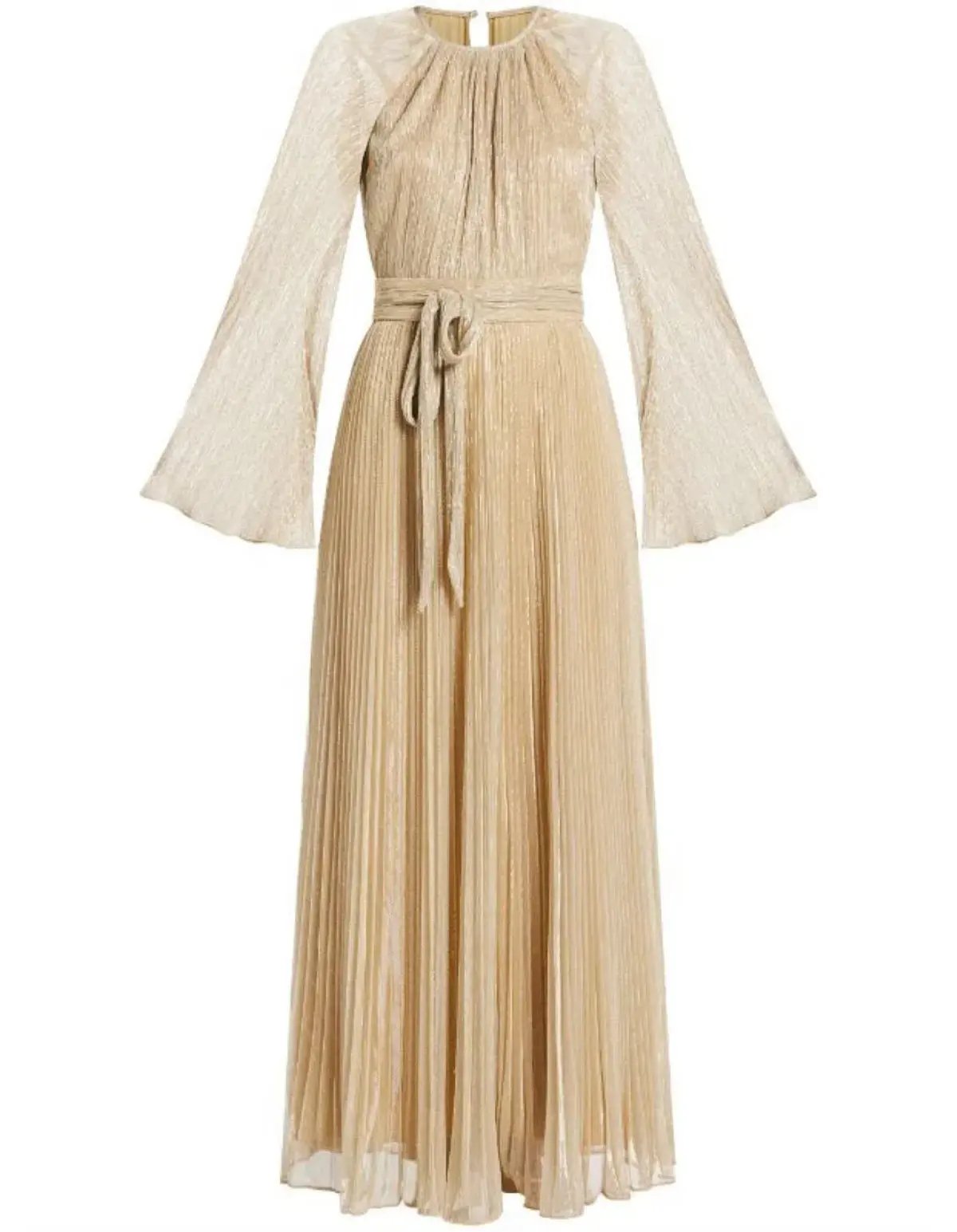 Simkhai Long Sleeve Belted Maxi Gown Gold Size 12/8 photo 3