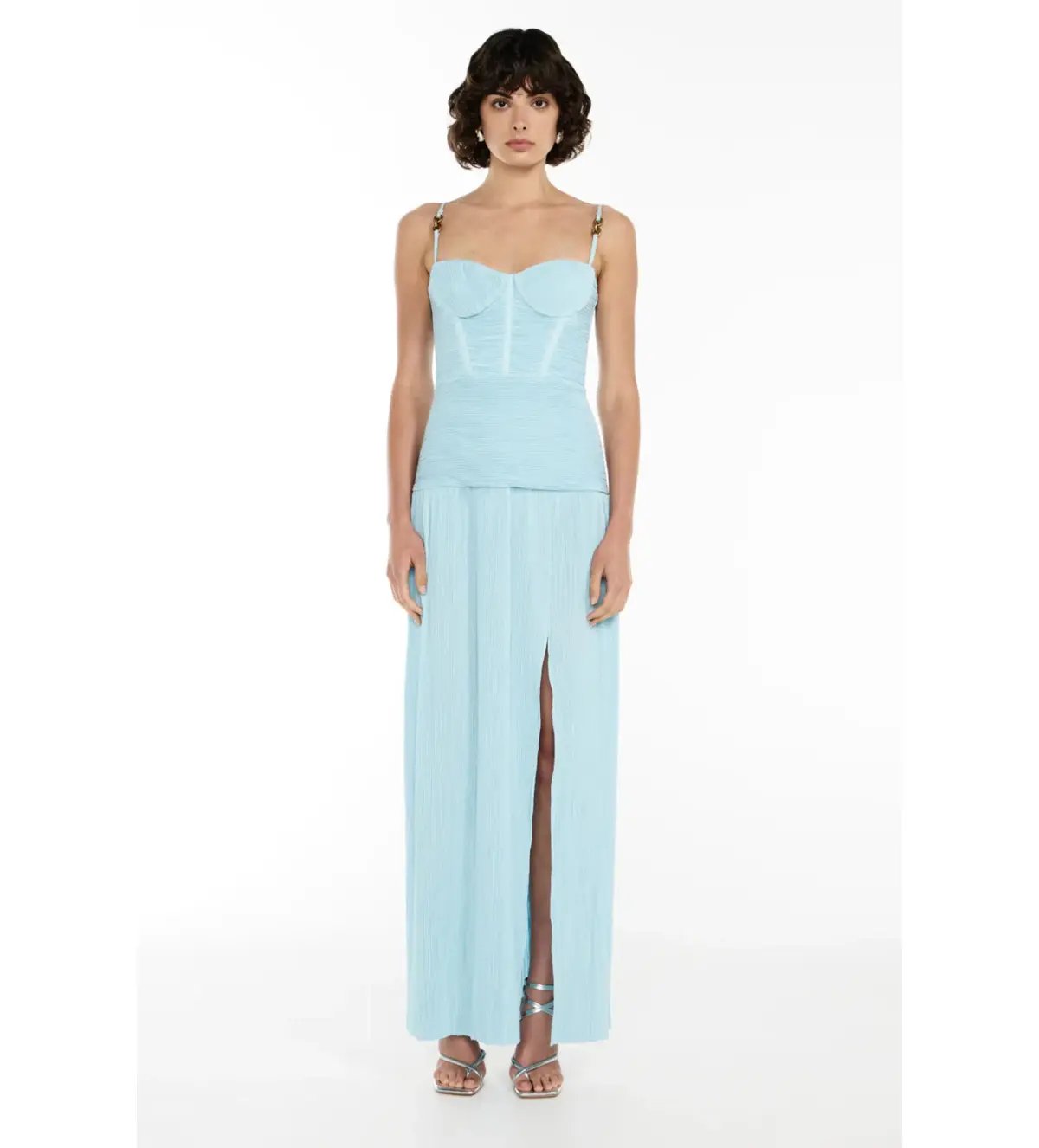 Manning Cartell Double Time Pleat Dress Acqua Spritz Size 8 photo 3
