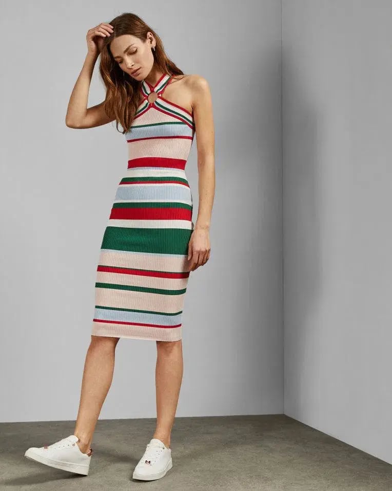 Ted Baker Lyndiaa Tutti Frutti Body Con Sweater Dress Multi Size 8 photo 3