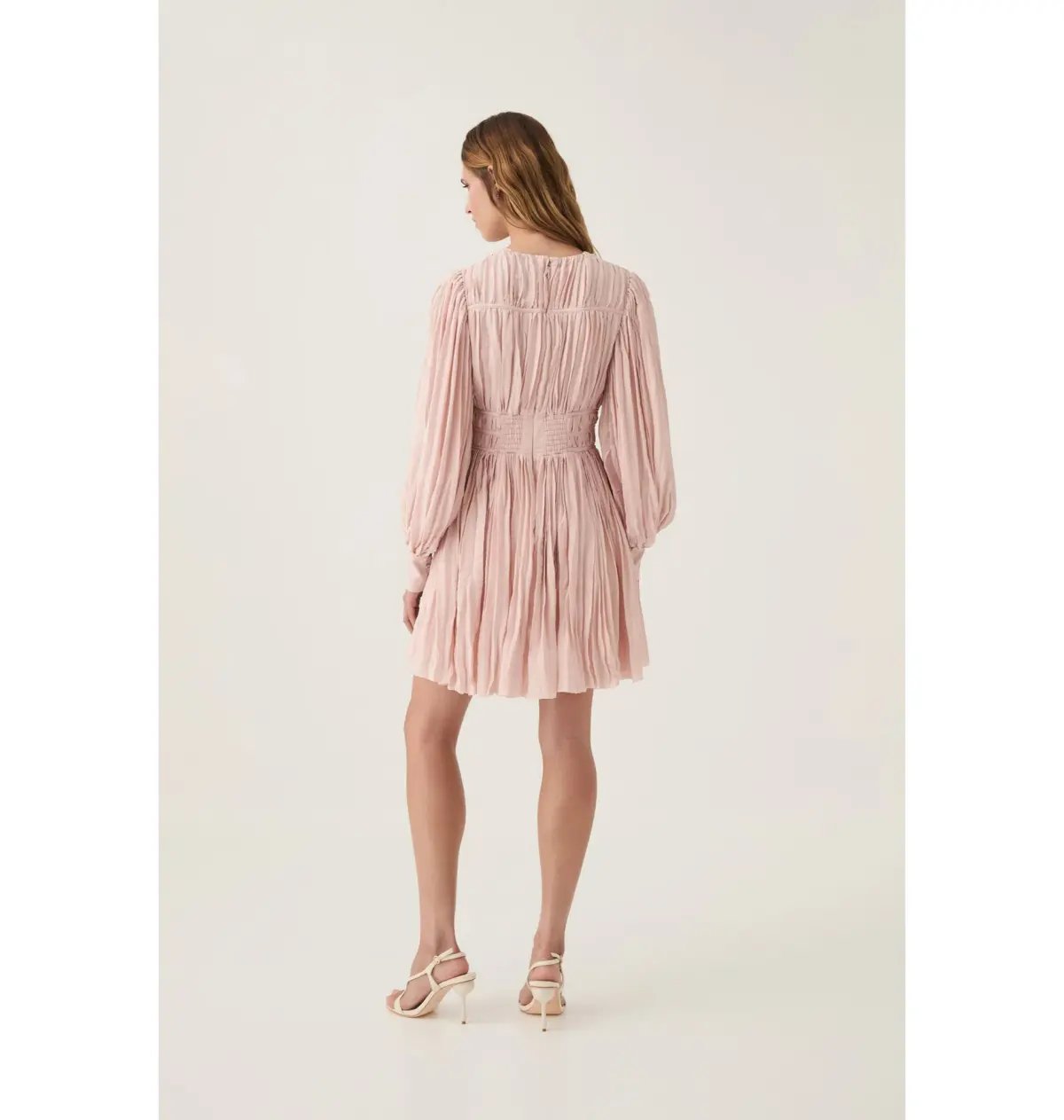 Aje Catalyst Pleated Mini Dress Blush Pink Size AU 10 photo 3