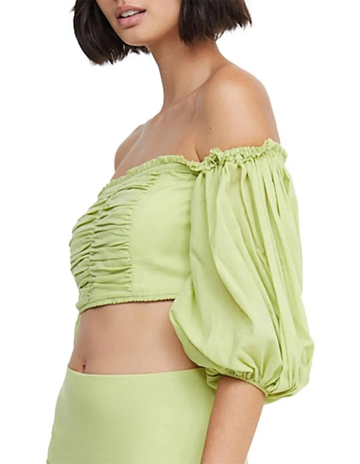 Bec & Bridge Solstice Long Sleeve Crop Top in Lime Size AU 8 photo 3