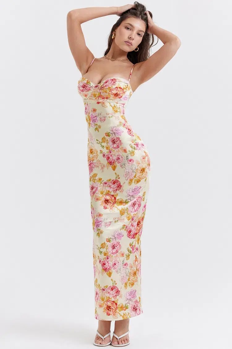 House of Cb Josefina Maxi Dress Ivory Floral Size S / AU 8 photo 2
