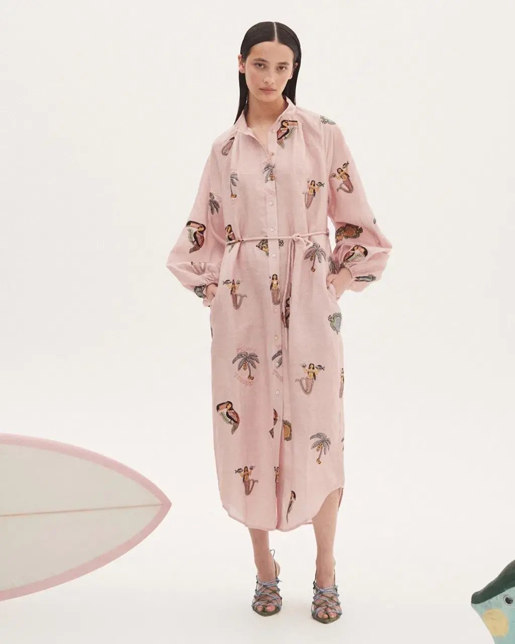 Alemais Vacay Mermaid Shirtdress Pink Size AU 10 photo 3