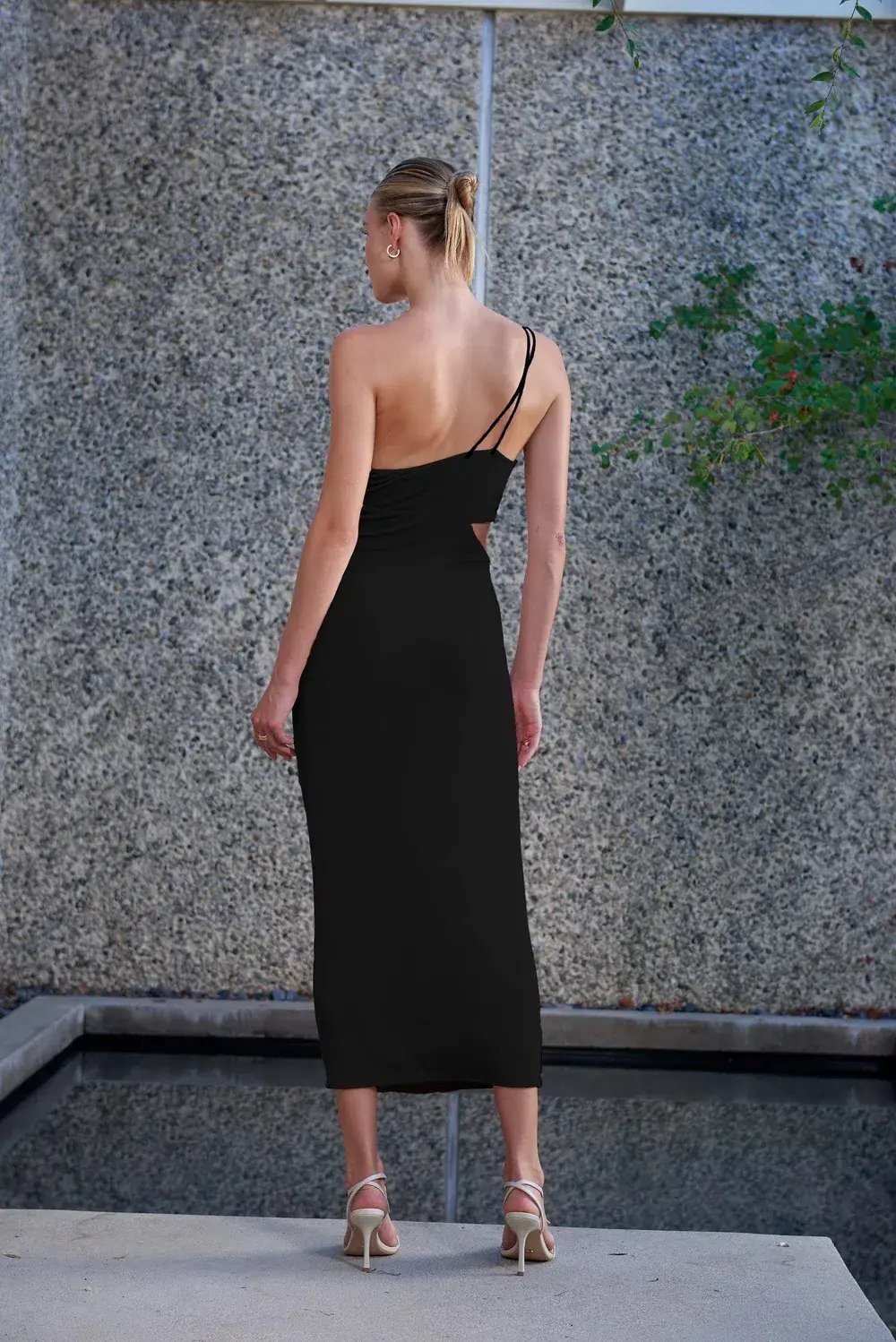 Misha Bernette Slinky Jersey Midi Dress Black Size 6/XS photo 2