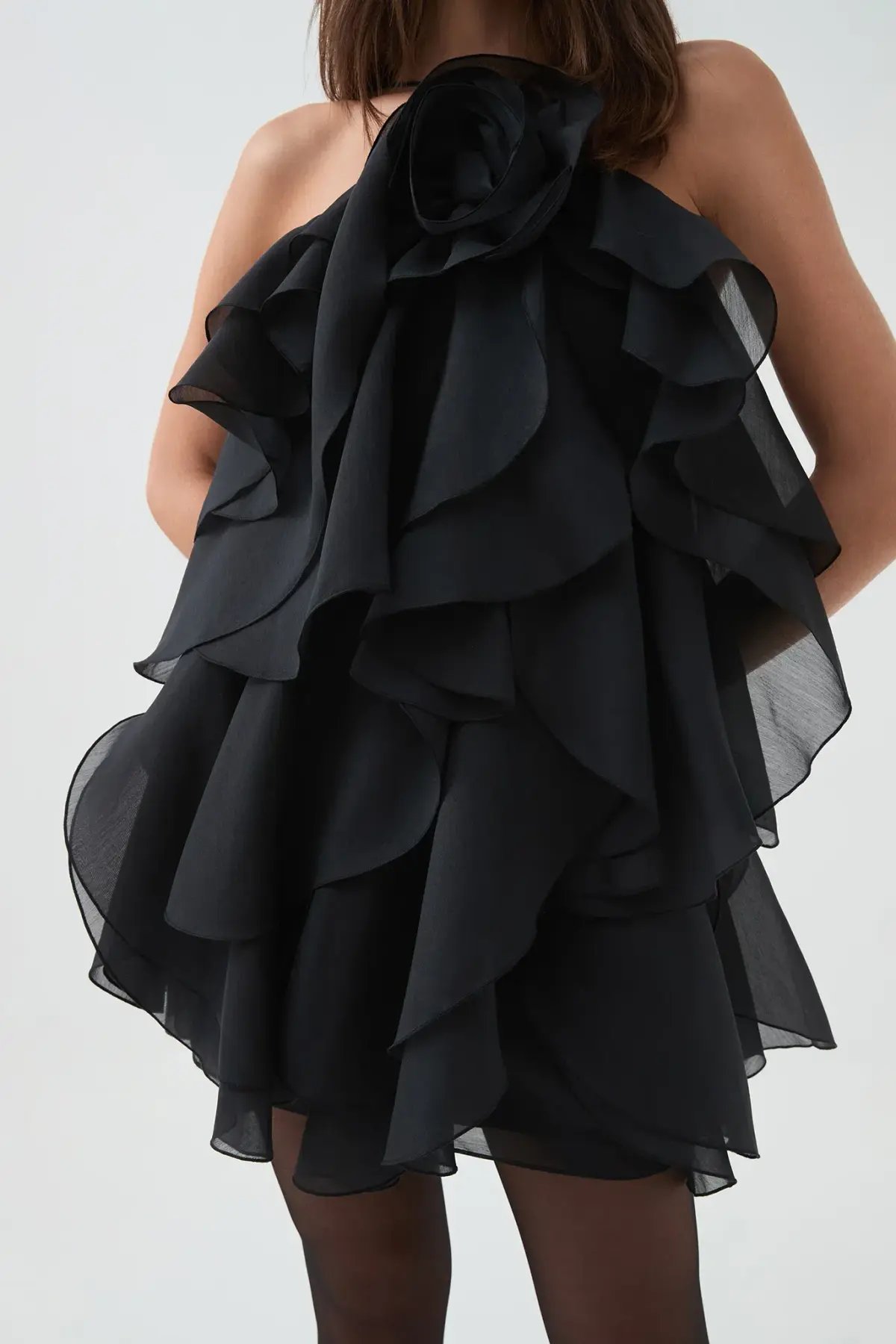 Aje Pandorea Layered Mini Dress Black Size 6 photo 2