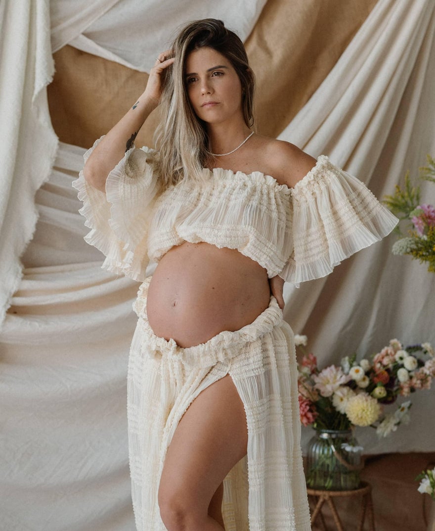 Mama Rentals La Rosa Tulle Maxi Two Piece Set - Vanilla photo 3