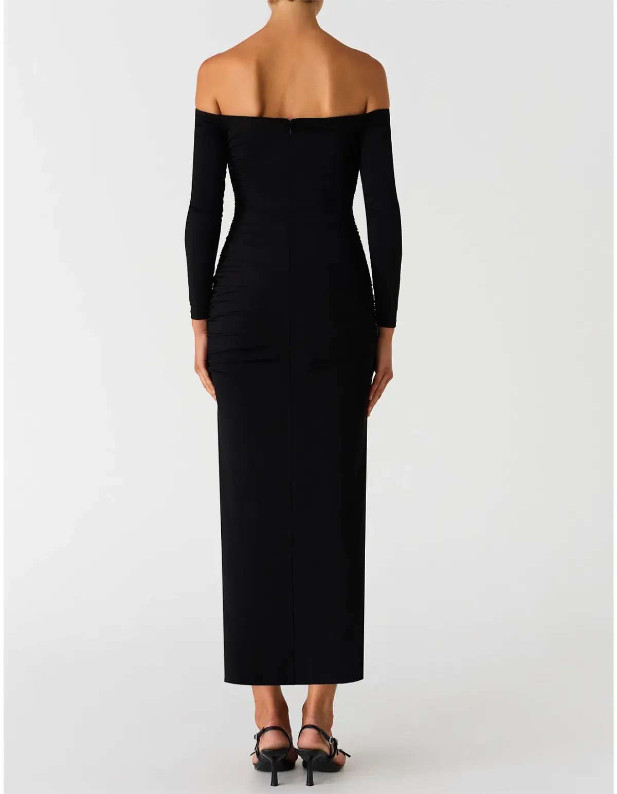 Misha Raelynn Matte Slinky Midi Dress Black Size 8/S photo 3