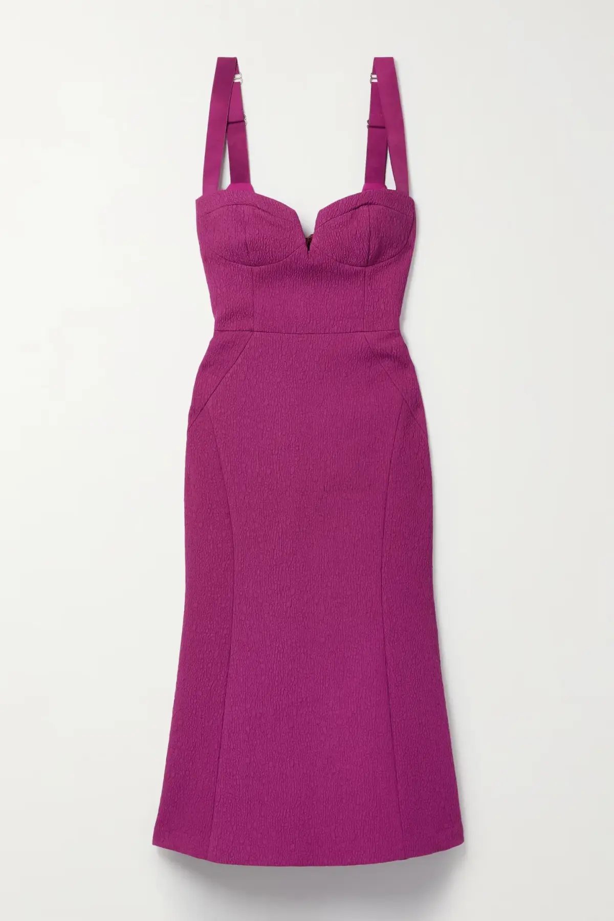 Rebecca Vallance Diana Crepe Midi Dress In Grape Size 8 photo 4