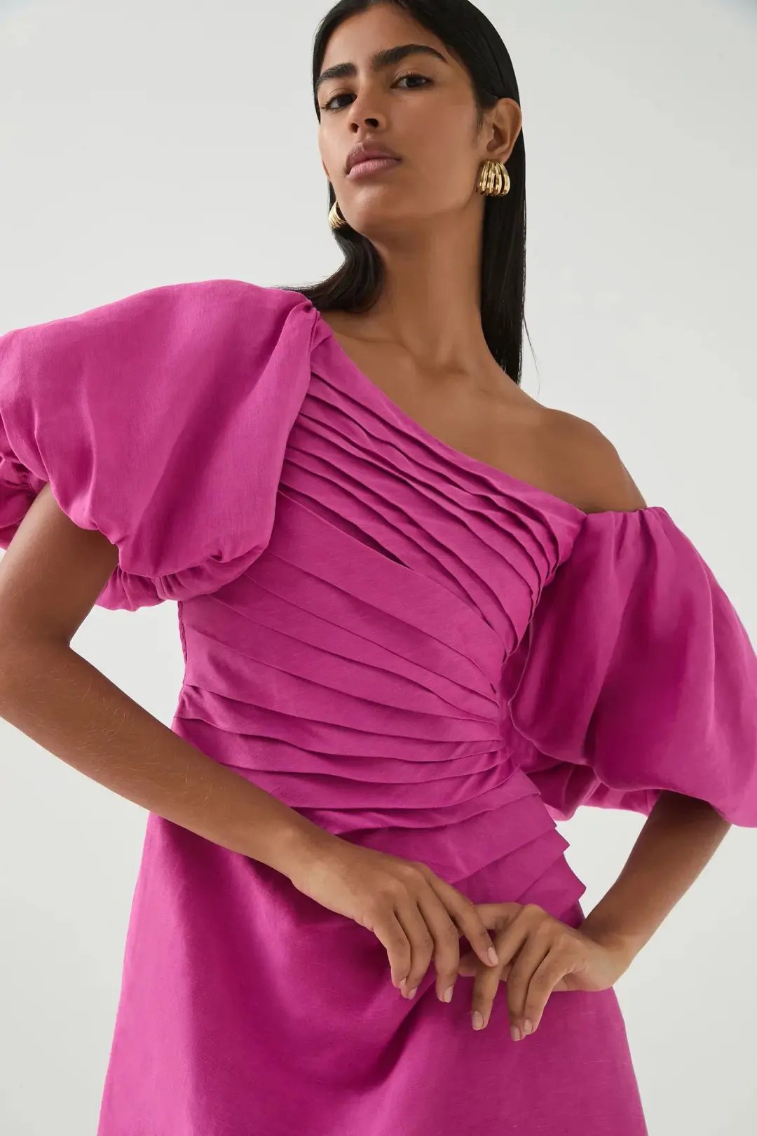 Aje Cadence Ruched Mini Dress / Pink / Size 16 photo 5