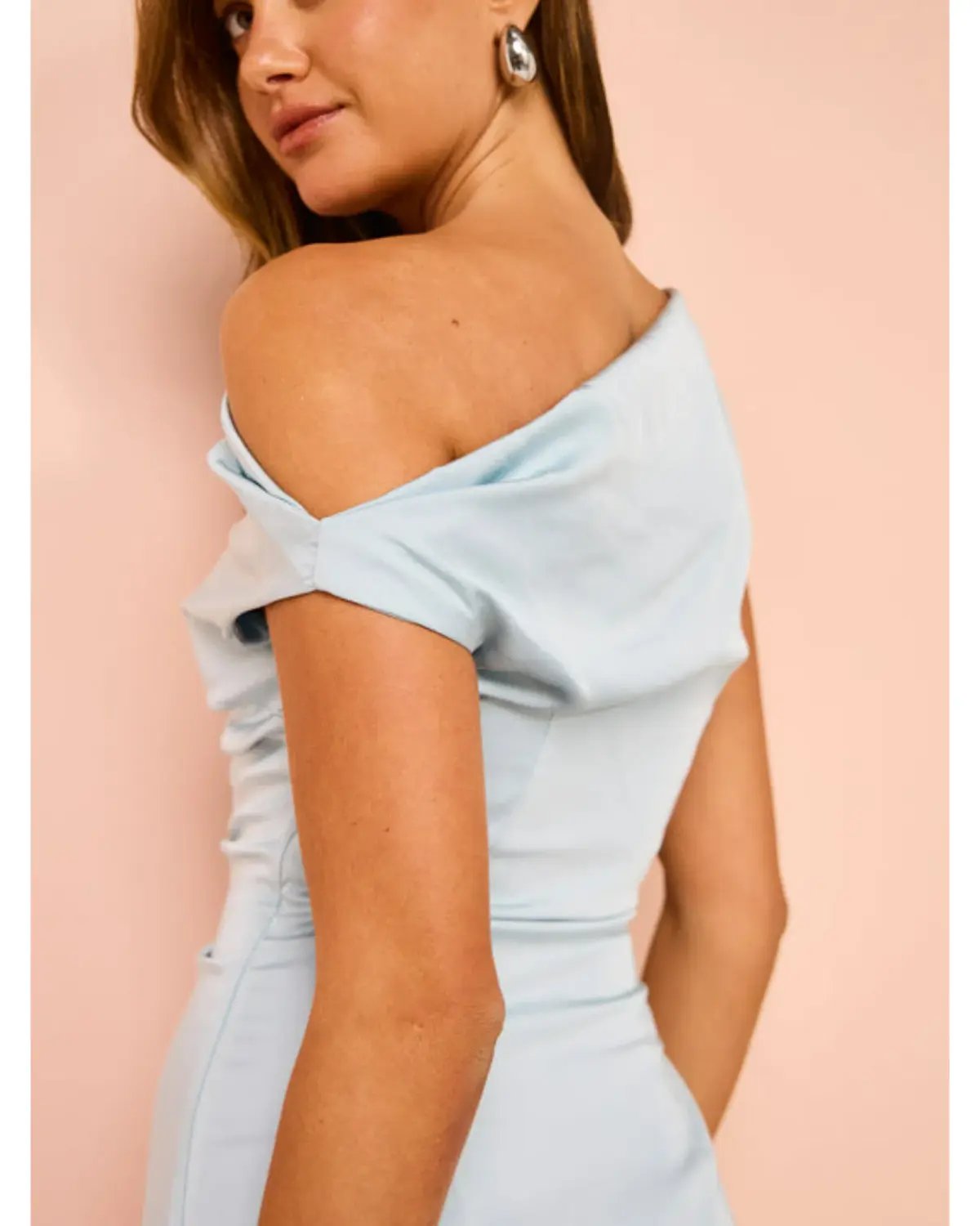 Bec & Bridge Rochelle Asym Midi Dress in Dolphin Blue Size AU 10 photo 3