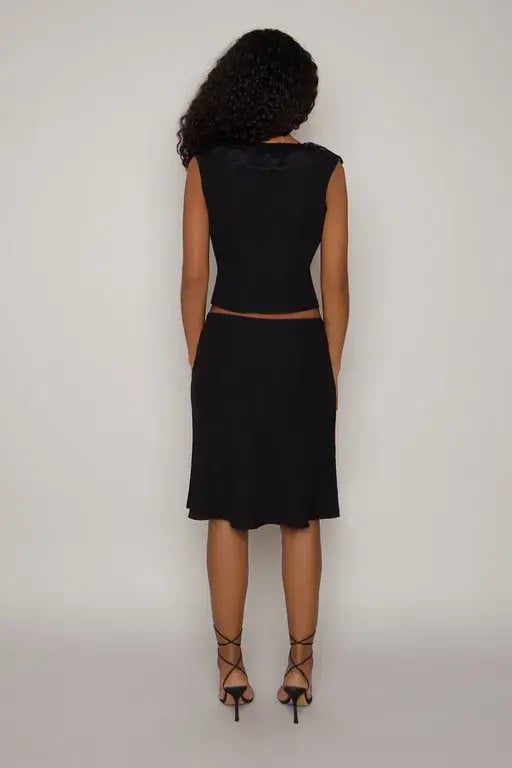 Danielle Guizio Paloma Lace Top And Skirt Set Black Size XS/Au 6 photo 2
