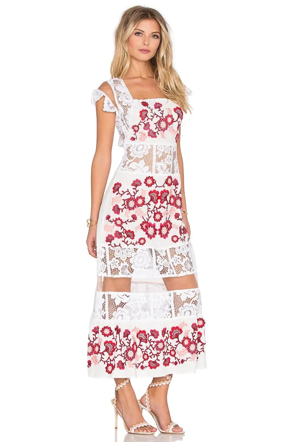 For Love and Lemons Cecelia Maxi Dress White Size 6 photo 2