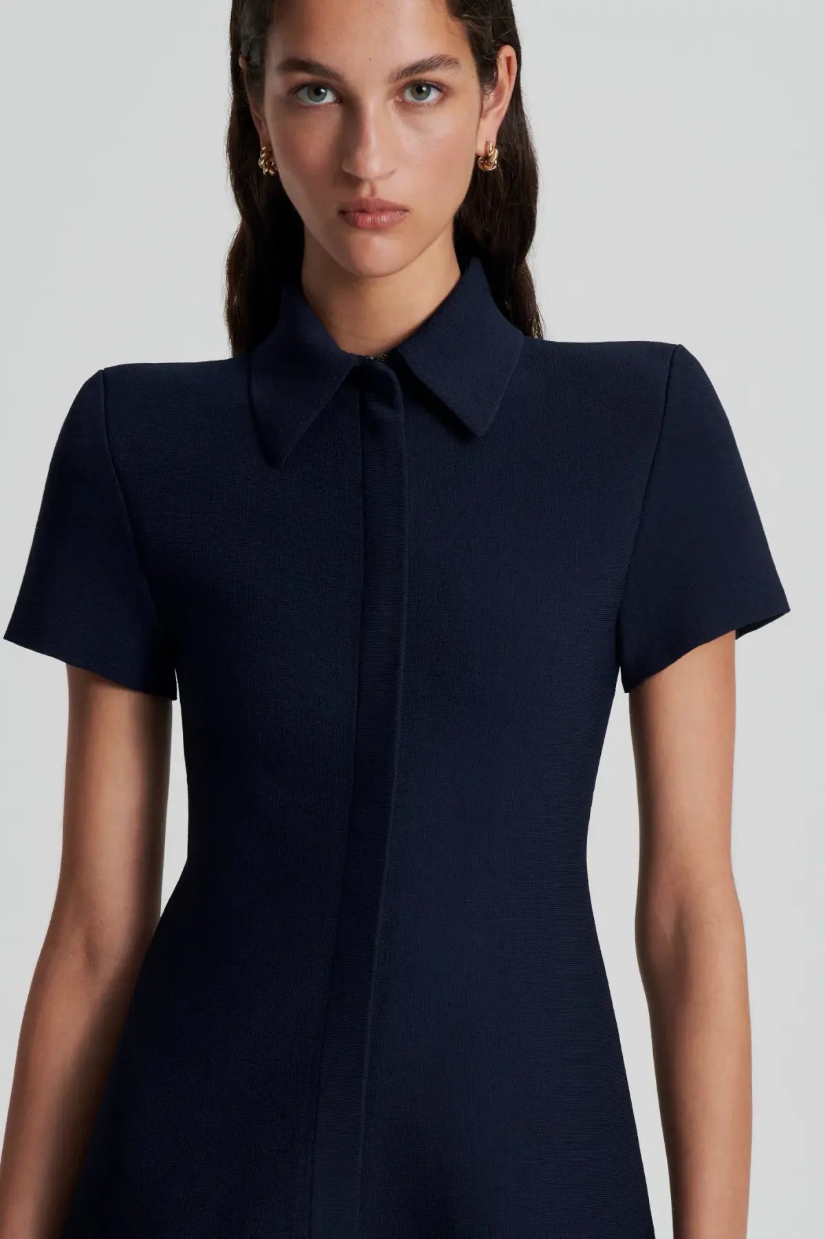 Scanlan Theodore Crepe Knit Mini Dress Navy Size S/Au 8 photo 3