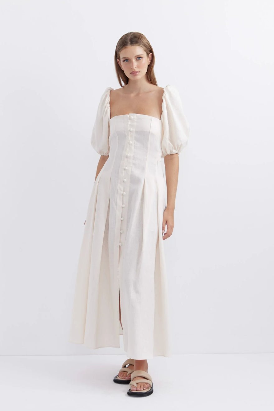Pasduchas Bounty Button Midi Dress - Cloud photo 3