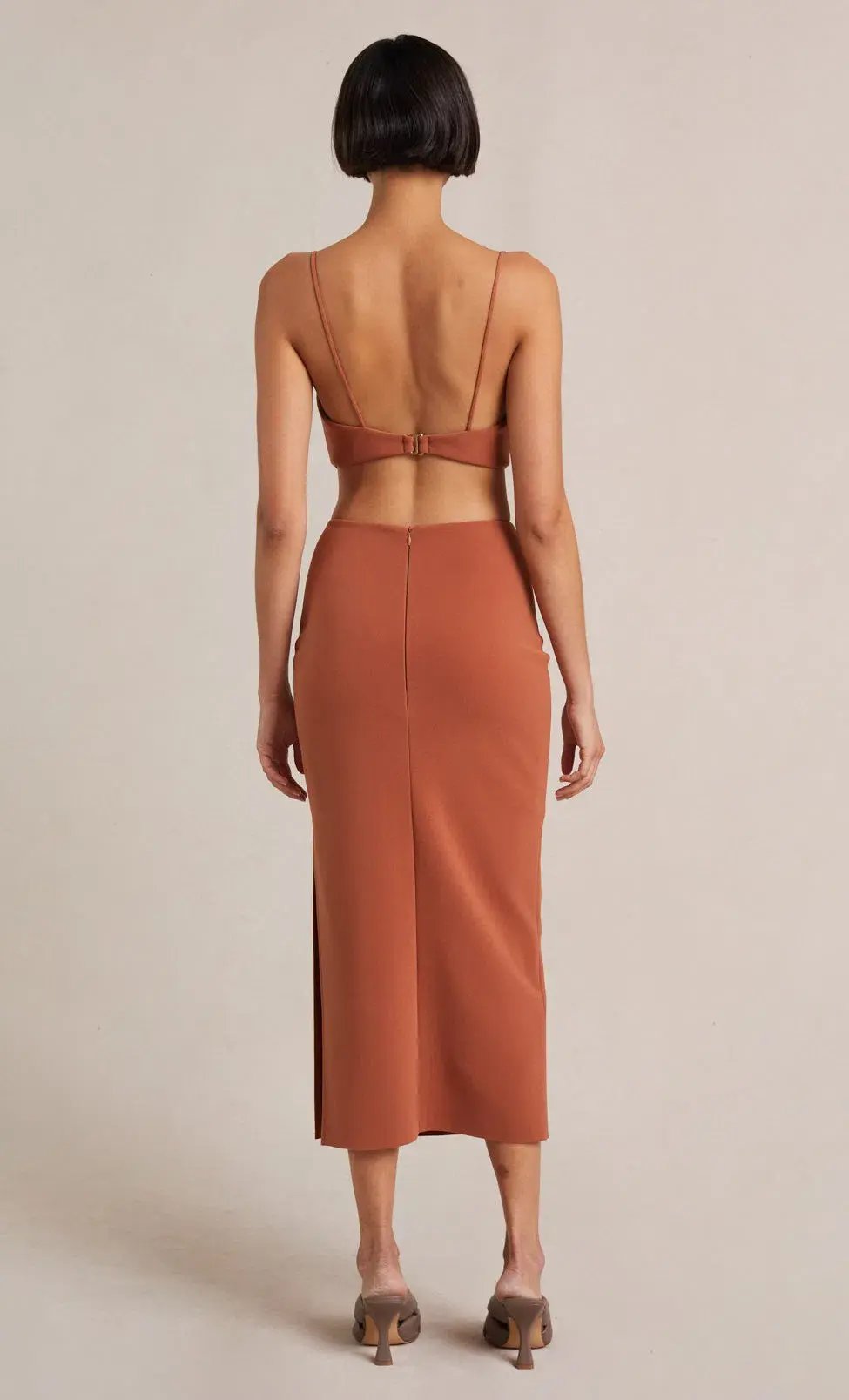 Bec & Bridge Alba Cut Out Midi Dress Terracotta  Size 6 photo 4
