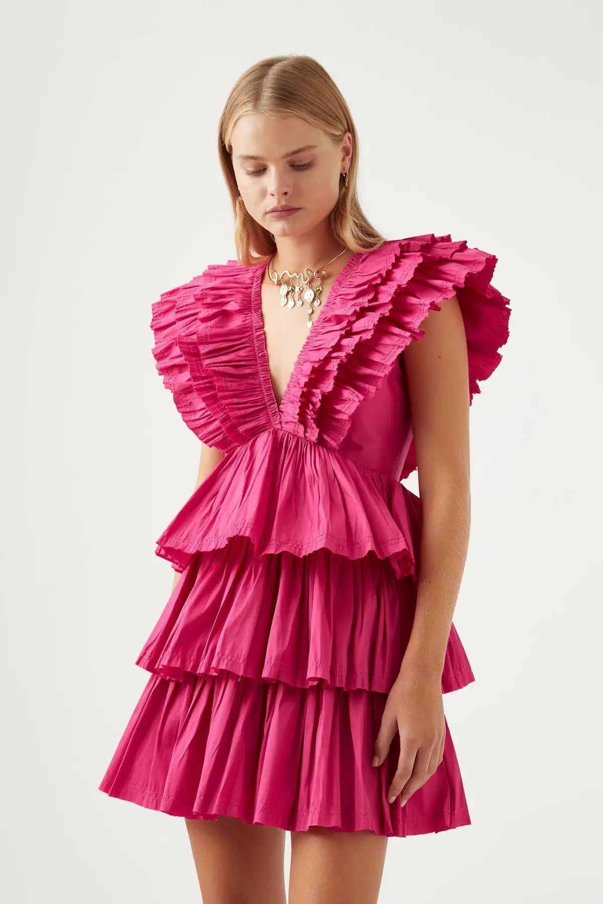Aje Rhythmic Frilled Mini Dress Pink Size 14 / XL photo 2