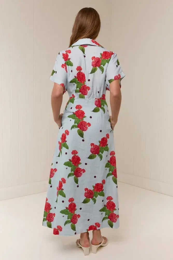 Palm Noosa Jasmine Midi Dress Sky Garden Size 14 photo 3