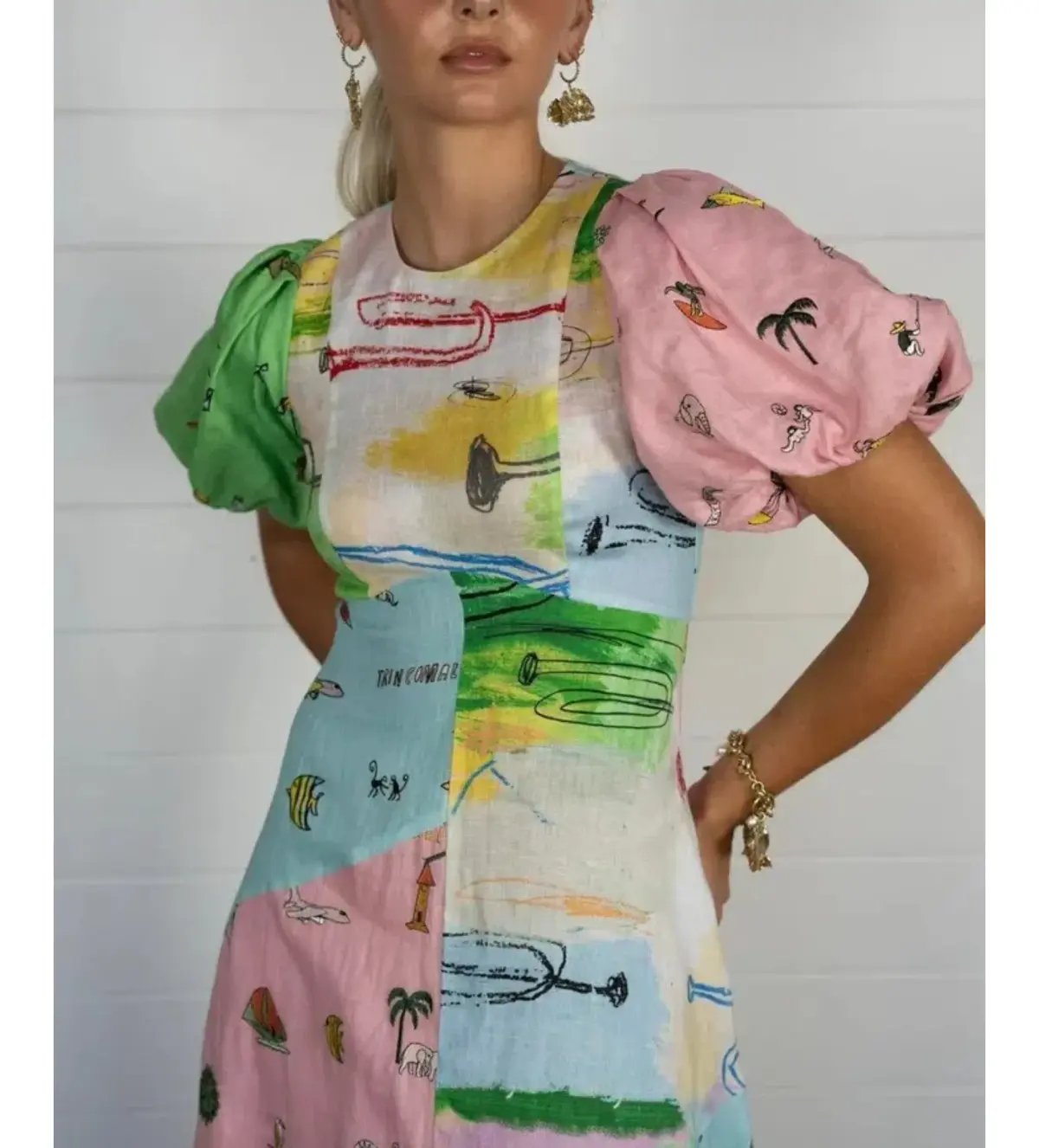 Alemais Jet Midi Dress Multi Print Size AU 12 photo 7
