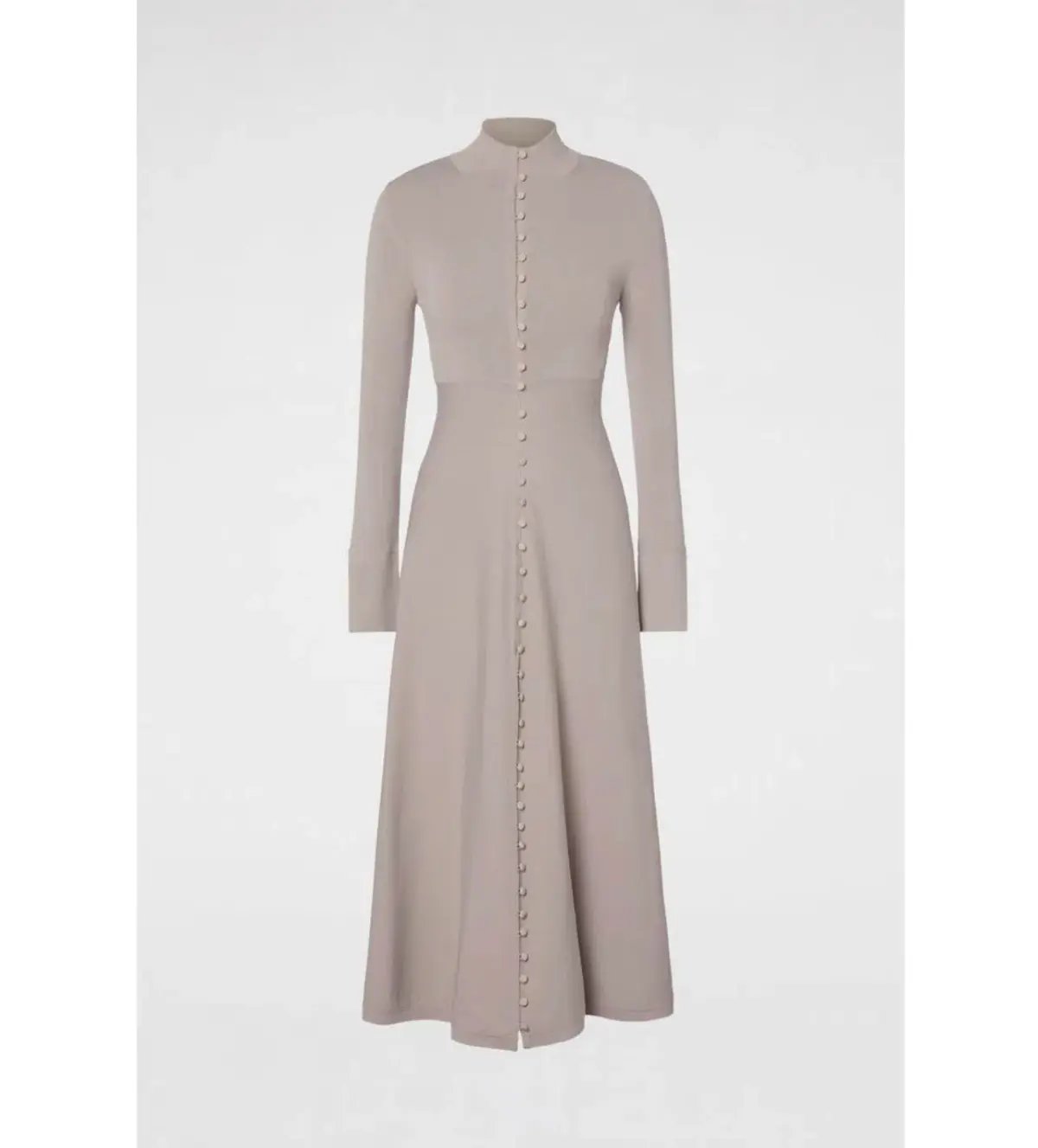 Scanlan Theodore Crepe Knit Button Dress Oyster Size 8 photo 3