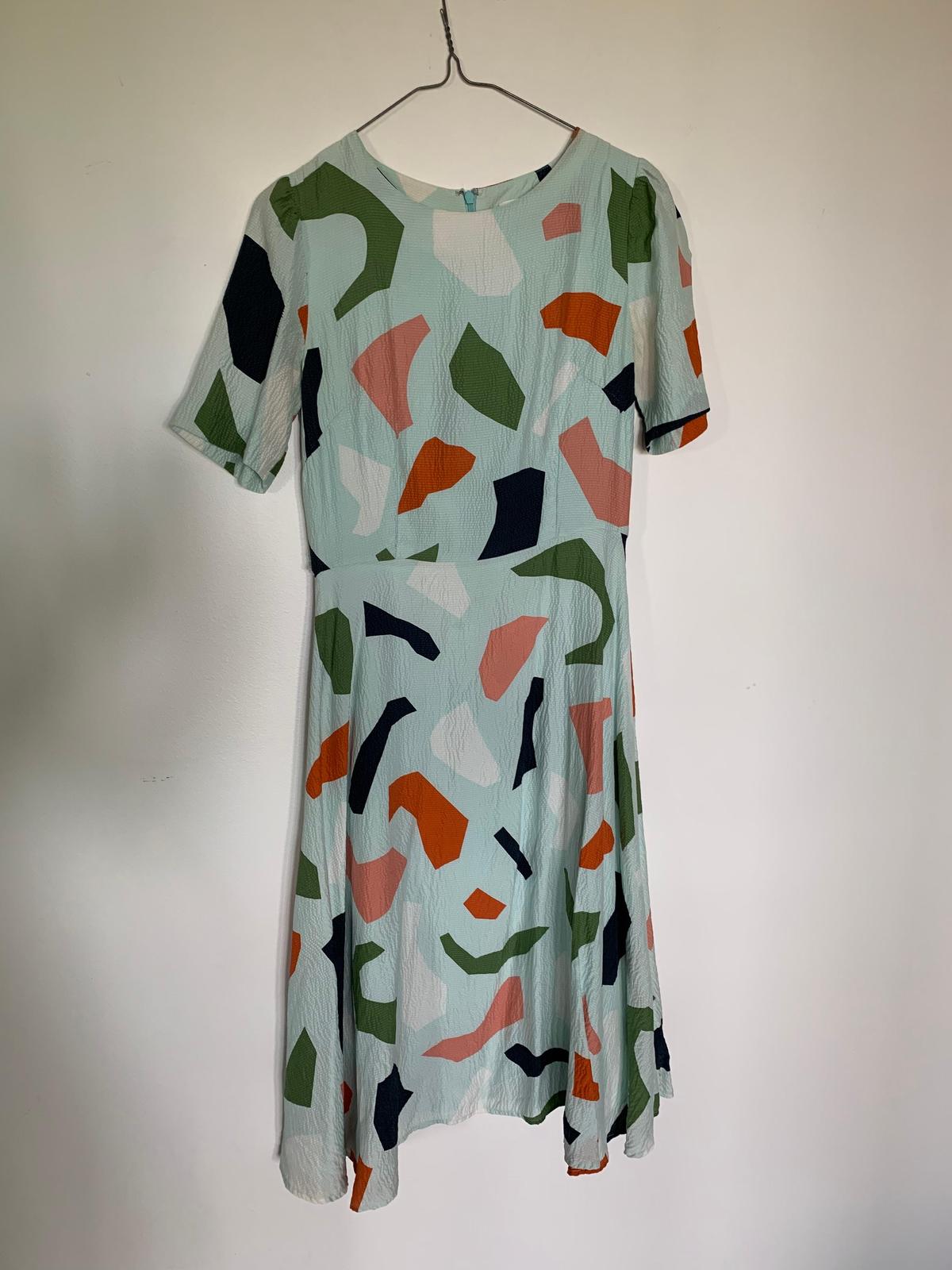 Gorman Jigsaw Silk Dress Mint in Size 8 photo 3