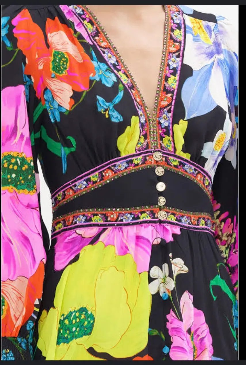 Camilla Button Dress with Shaped Waistband Away With The Fairies Size S/Au 10 photo 4