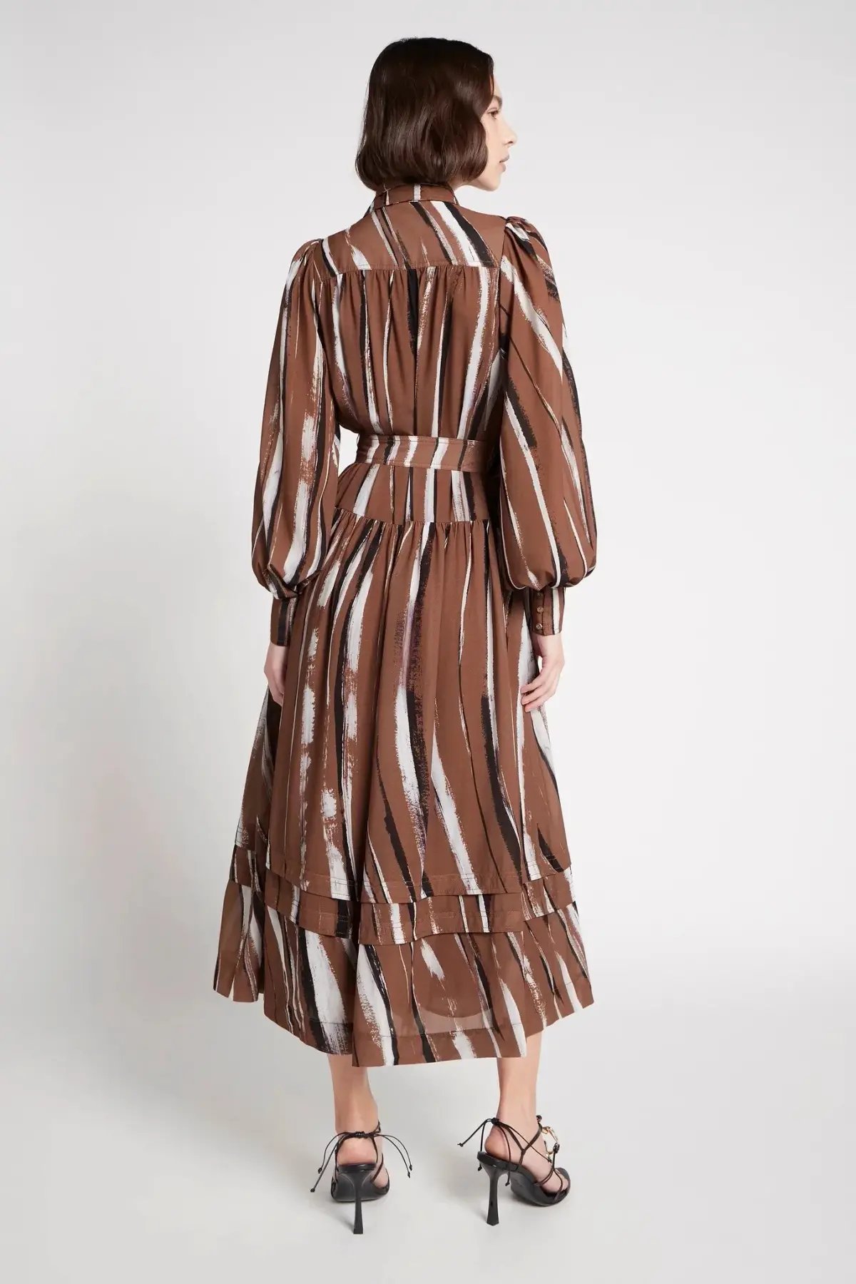 Aje Aurora Belted Midi Dress Print Size 14 photo 2