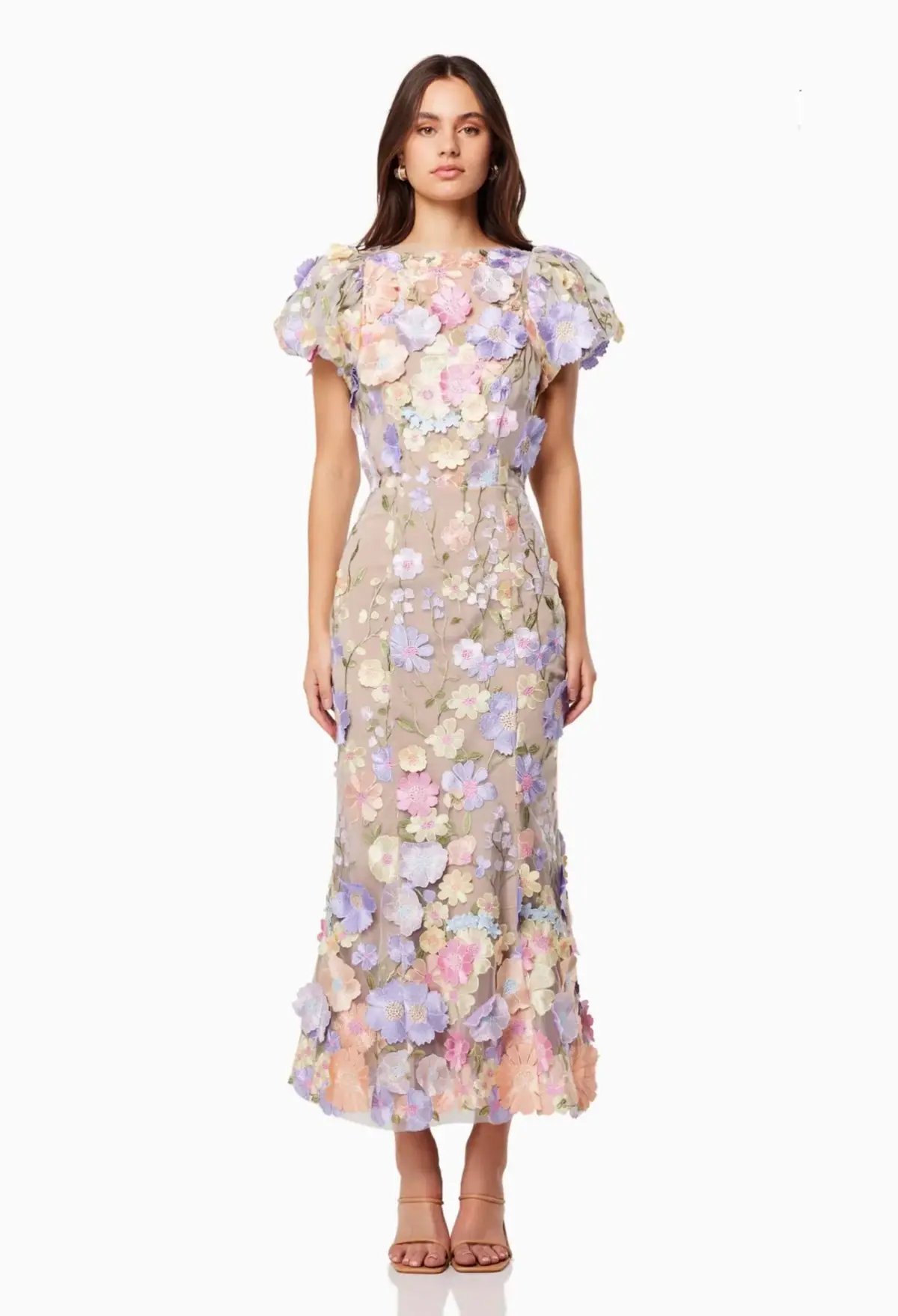 Elliatt Astraea 3D Lace Maxi Dress Floral Size L / AU 12 photo 2